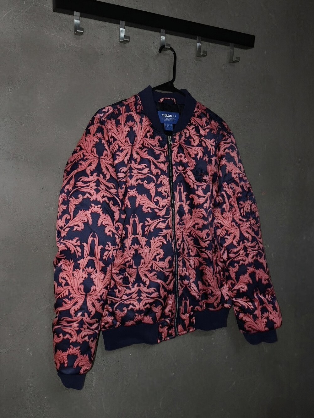 Adidas x Farm Rio Baroque-Print Satin Bomber Jacket | M - Picture 2 of 6